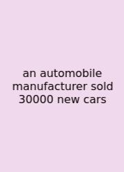 An Automobile Manufacturer Sold 30000 New Cars