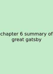Chapter 6 Summary Of Great Gatsby