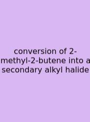 Conversion Of 2-methyl-2-butene Into A Secondary Alkyl Halide