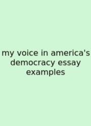 My Voice In America's Democracy Essay Examples