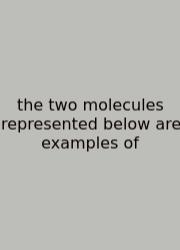 The Two Molecules Represented Below Are Examples Of