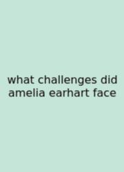 What Challenges Did Amelia Earhart Face